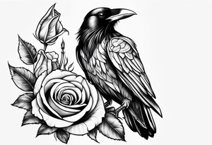 Raven holding  rose    arm tattoo tattoo idea
