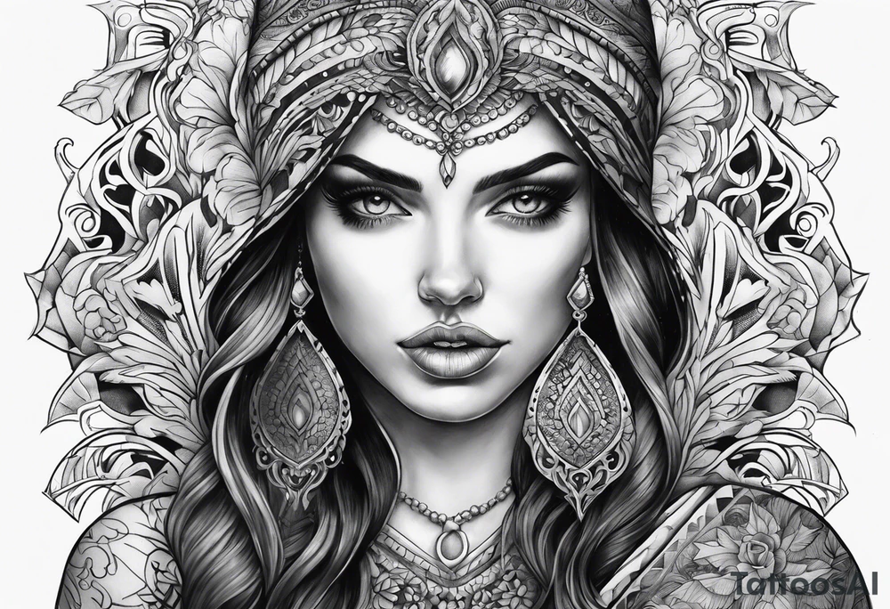 full hand tattoo ghotic tattoo idea