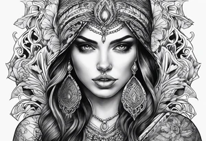 full hand tattoo ghotic tattoo idea