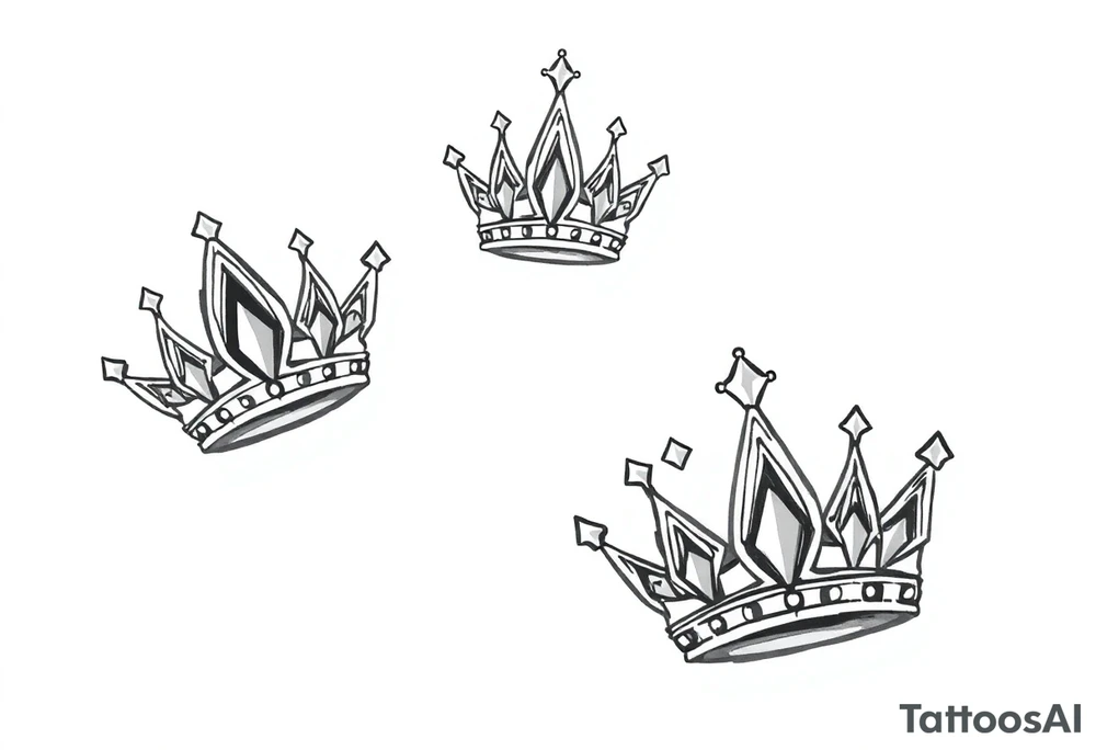 Crown diamonds tattoo idea