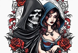 Grim reaper falls in love with human girl tattoo idea