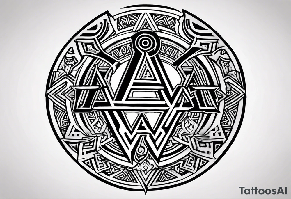 Valhalla  round shield axe
Valknut sword tattoo idea