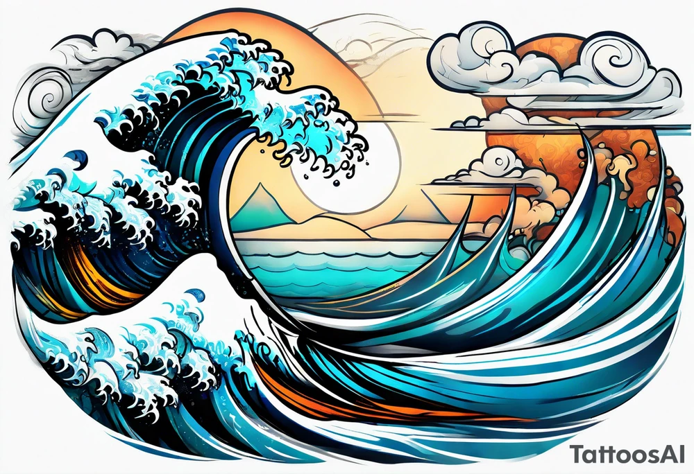 rough ocean tattoo idea