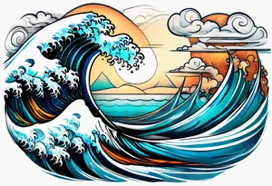 rough ocean tattoo idea