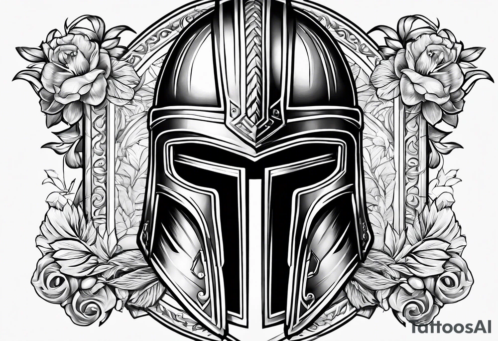 Roman and spartan helmet tattoo idea