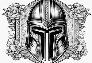 Roman and spartan helmet tattoo idea