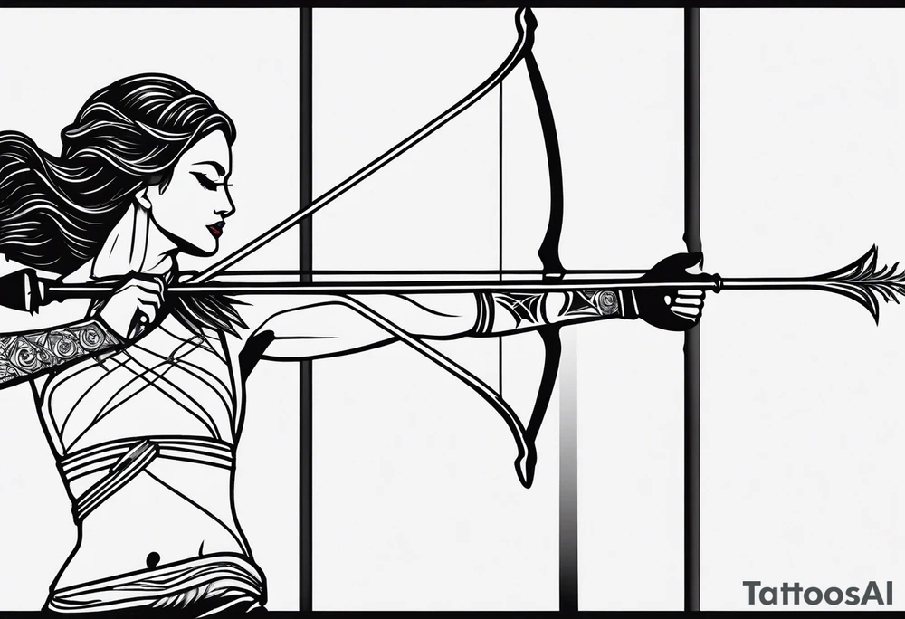 an arrow with only one drip of blood on the tip of it simple line art tattoo idea