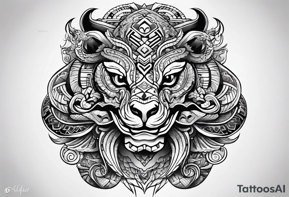 Aztec snake tattoo idea