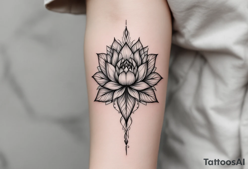 Lioness lotus tattoo idea