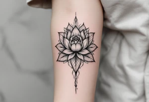 Lioness lotus tattoo idea