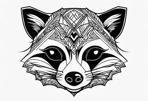 Cute raccoon with a mask tattoo idea