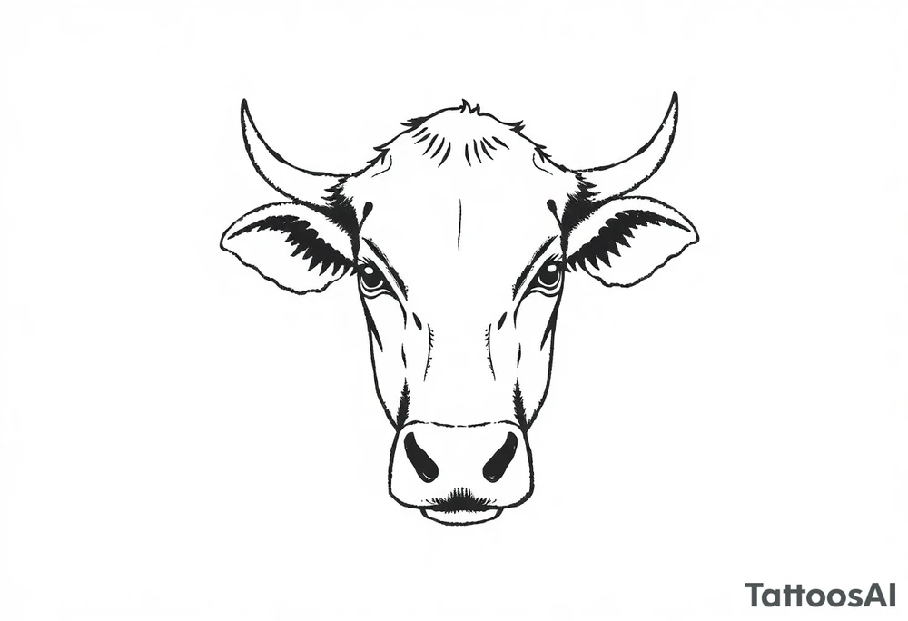 cow face tattoo idea