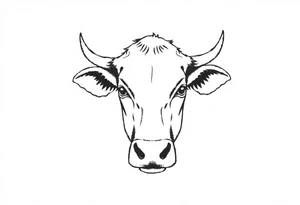 cow face tattoo idea