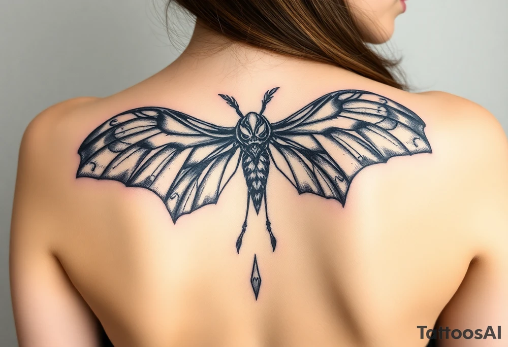 mothman scary tattoo idea