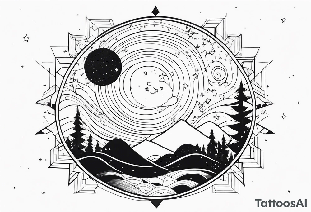 Cosmic Starry Night tattoo idea