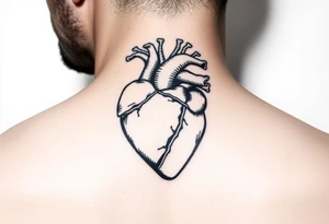 woodcut realistic heart tattoo tattoo idea