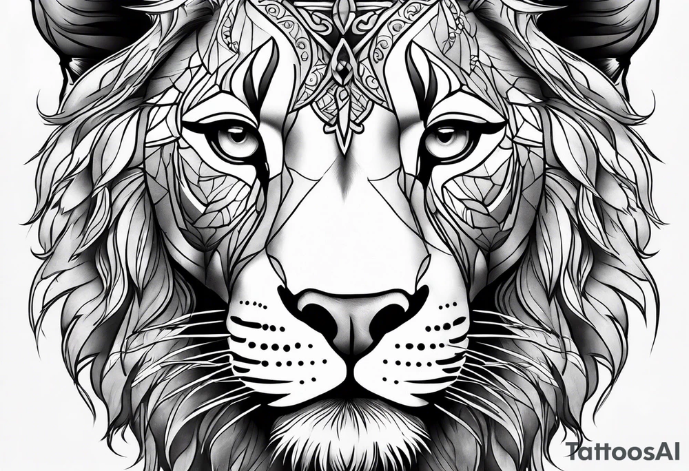 A princess lioness tattoo idea