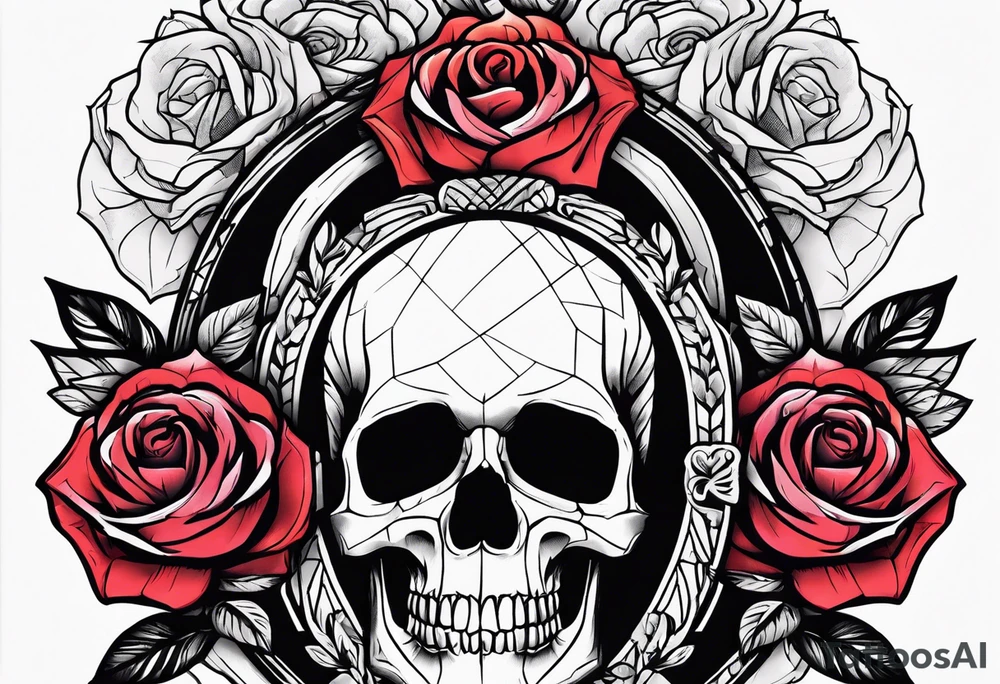 skull and roses and bold forearm tattoo idea