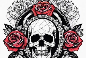 skull and roses and bold forearm tattoo idea
