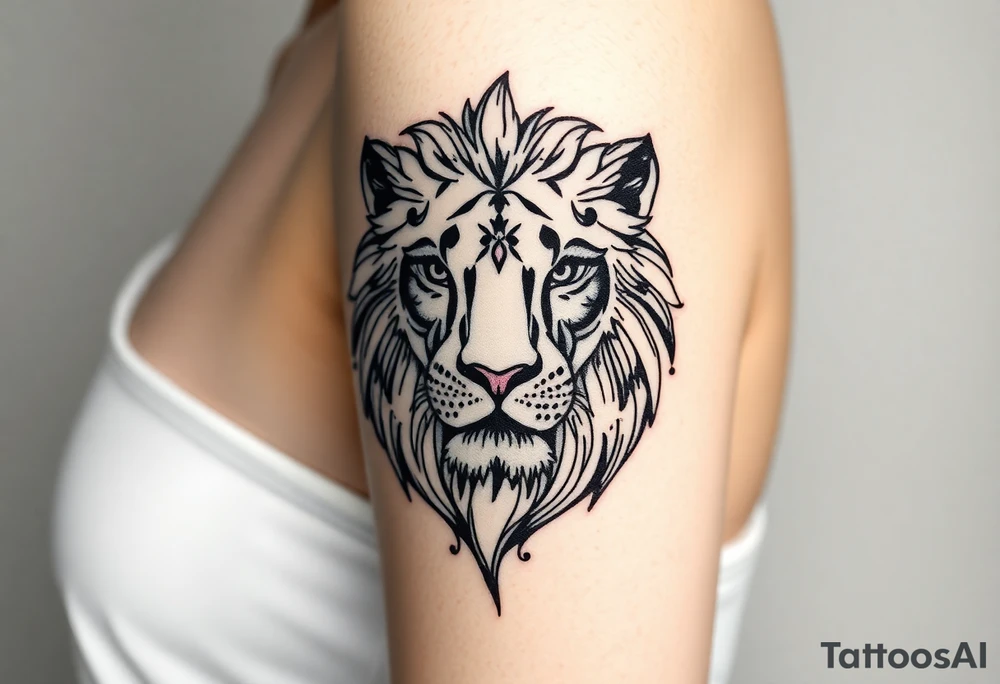 Lion face tattoo idea