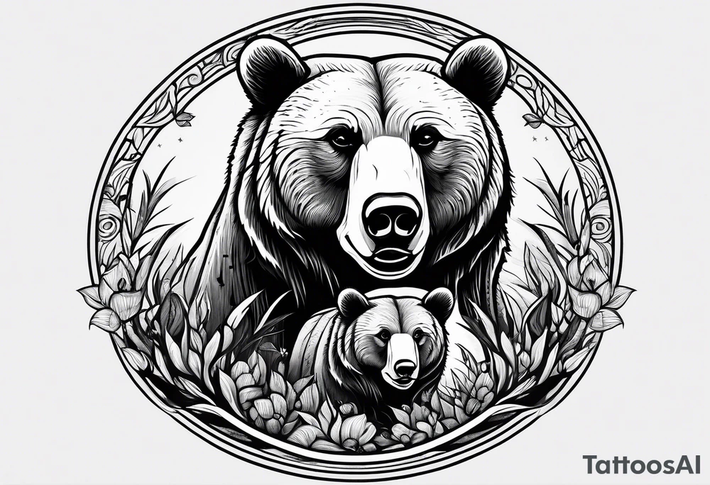 mamma bear and cub tattoo idea
