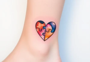 autism heart puzzle shape symbol tattoo idea