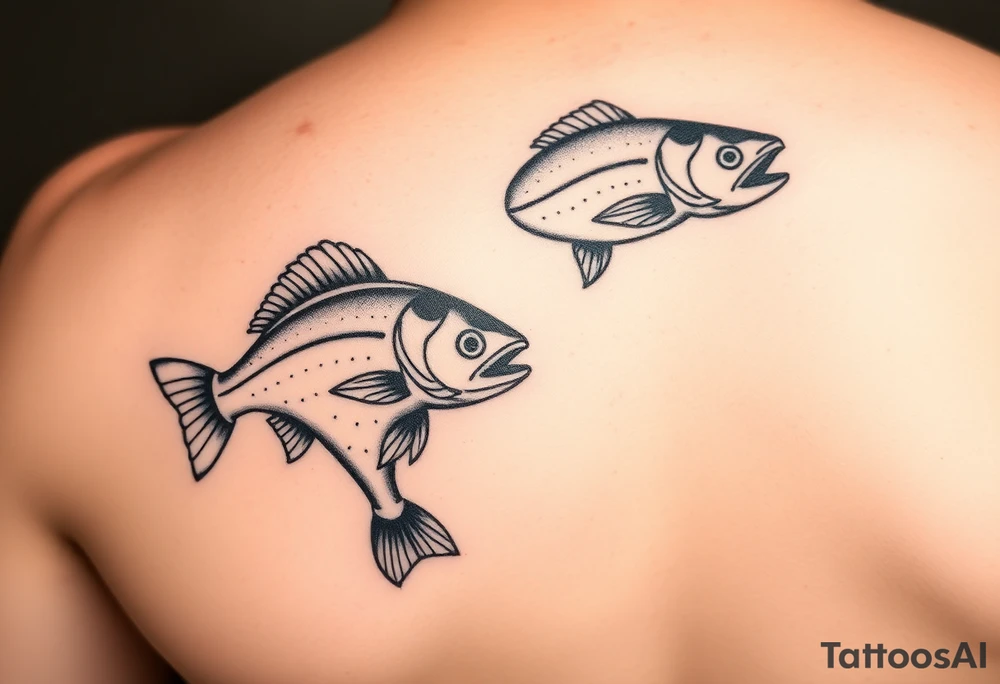 Father daughter matching fishing tattoos tattoo idea