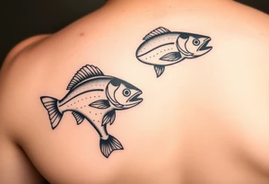Father daughter matching fishing tattoos tattoo idea
