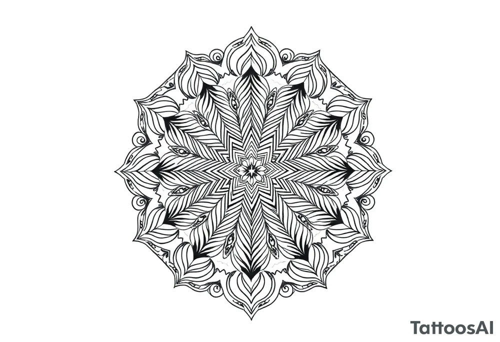 intricate mandala with sacred geometry and cosmic elements tattoo idea