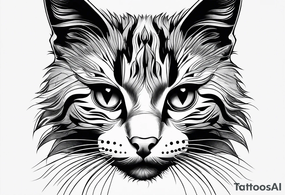 small Cat face, front on tattoo idea
