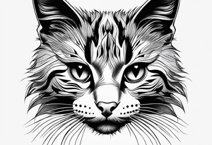 small Cat face, front on tattoo idea