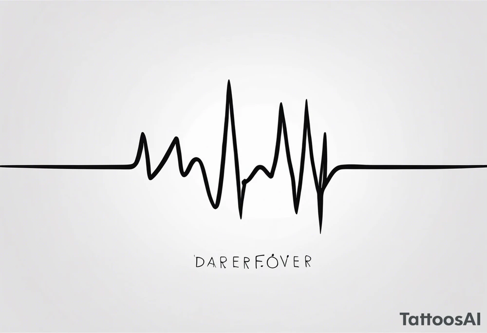 Heartbeat line intertwined with the words Darren Forever tattoo idea Heartbeat line intertwined with the words Darren Forever tattoo idea