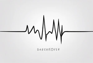 Heartbeat line intertwined with the words Darren Forever tattoo idea