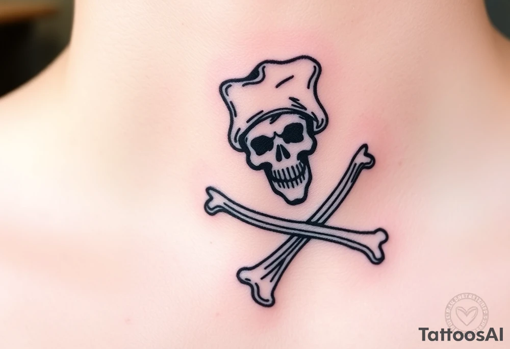 Blackbeards Jolly Roger tattoo idea