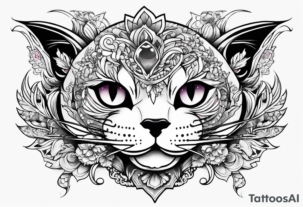 Busty Neko sternum tattoo designs tattoo idea