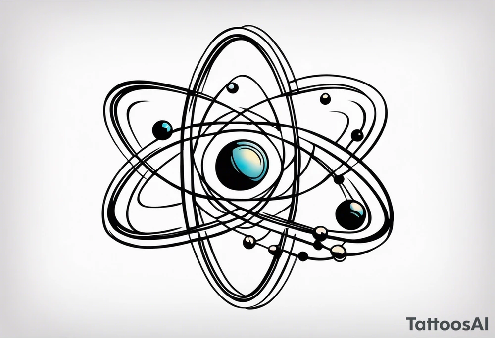 spiritual style atom with electron cloud tattoo idea