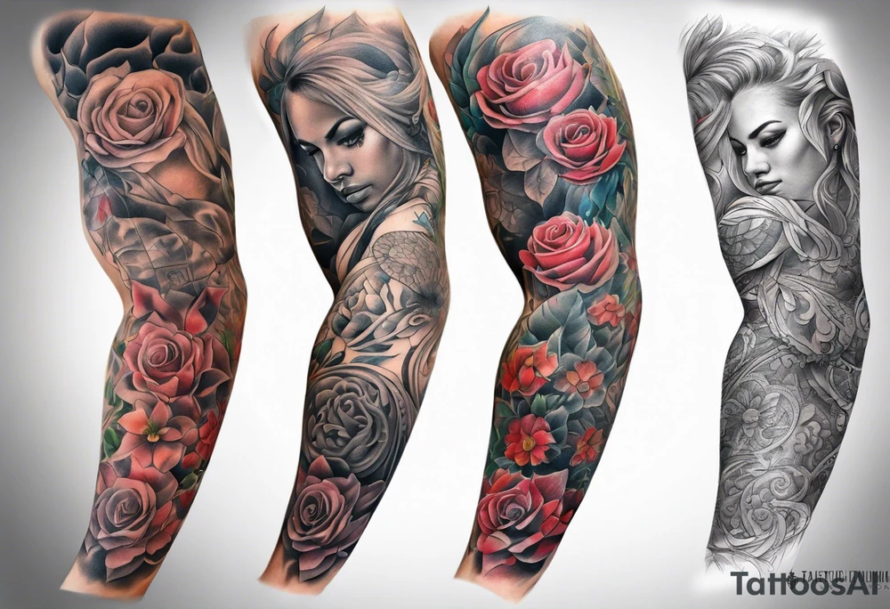 pertruding pain human tissue on arm tattoo idea