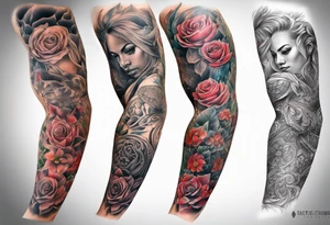pertruding pain human tissue on arm tattoo idea