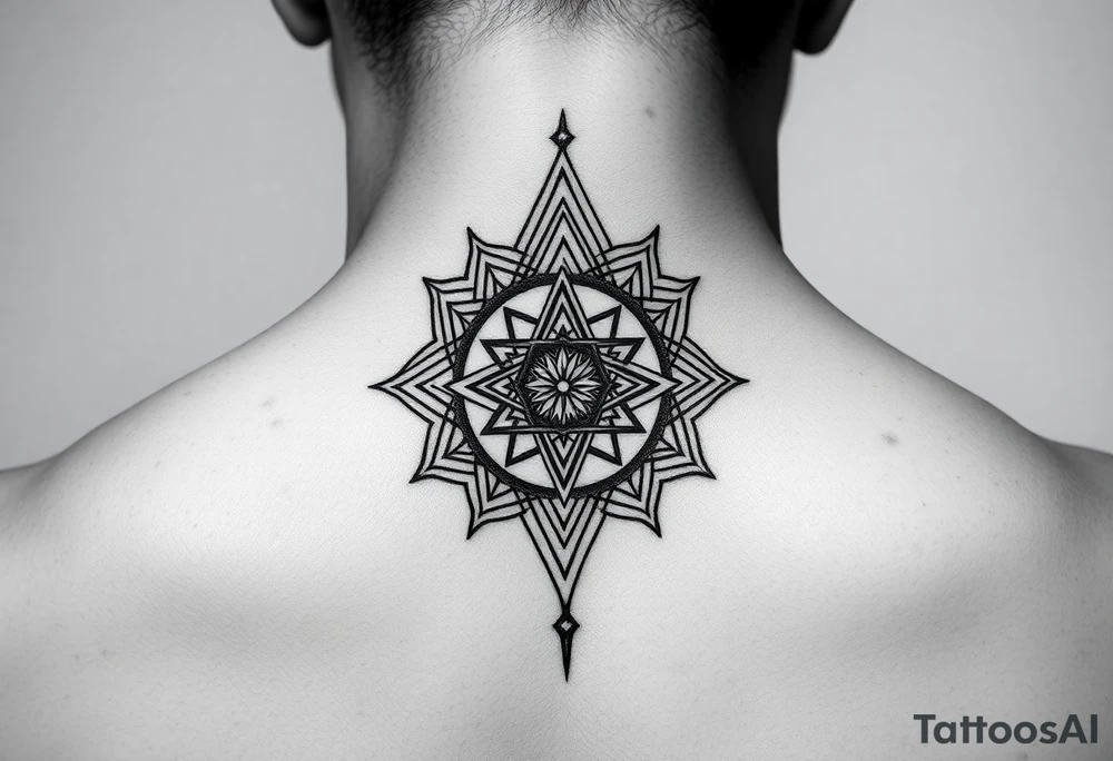 sacred geometry, on the throat and neck tattoo idea