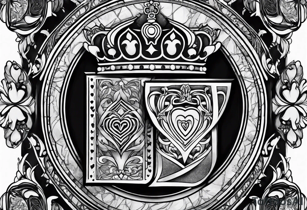 King of hearts forearm sleeve tattoo idea