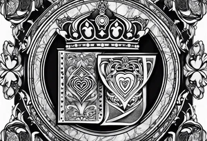 King of hearts forearm sleeve tattoo idea