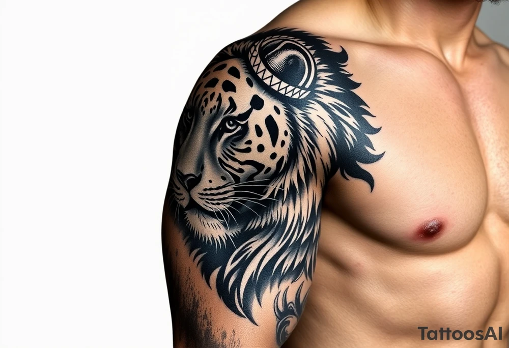 A lion & Tiger tattoo idea