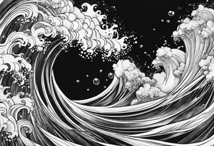 ocean waves bubbles tattoo idea