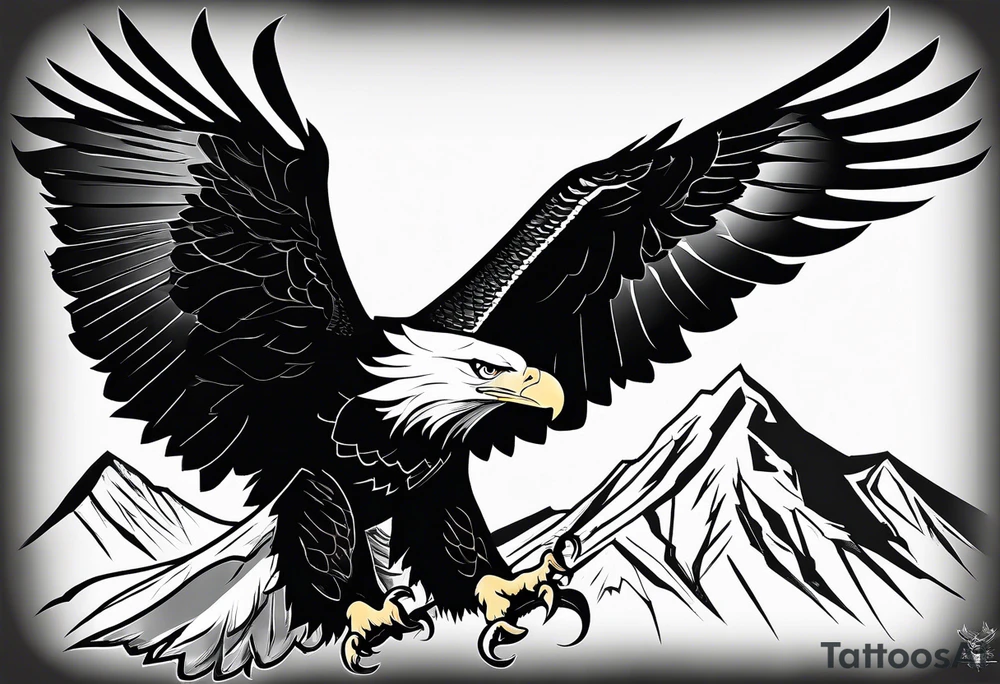 several eagles in flight silhouette symbolizing Isaiah 40:31 without other imagery, only the eagles. tattoo idea