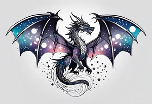 Constellation, wing , snow , cross , dragon cute tattoo idea