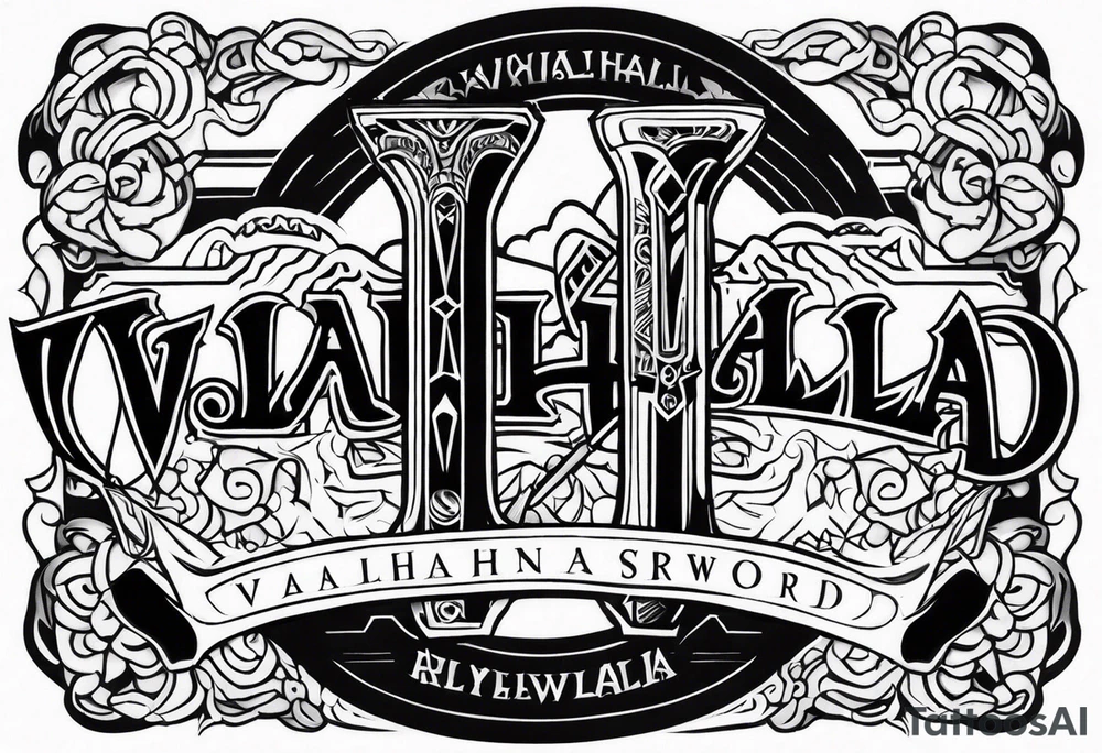 Valhalla sword tattoo idea