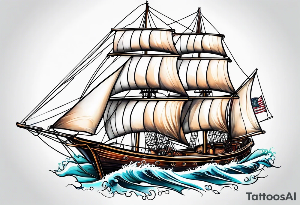 Sail boat tattoo idea
