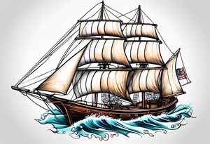 Sail boat tattoo idea