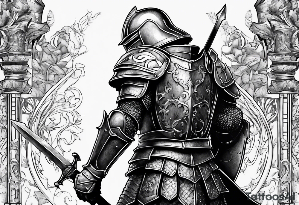knight with heavy armor tattoo idea