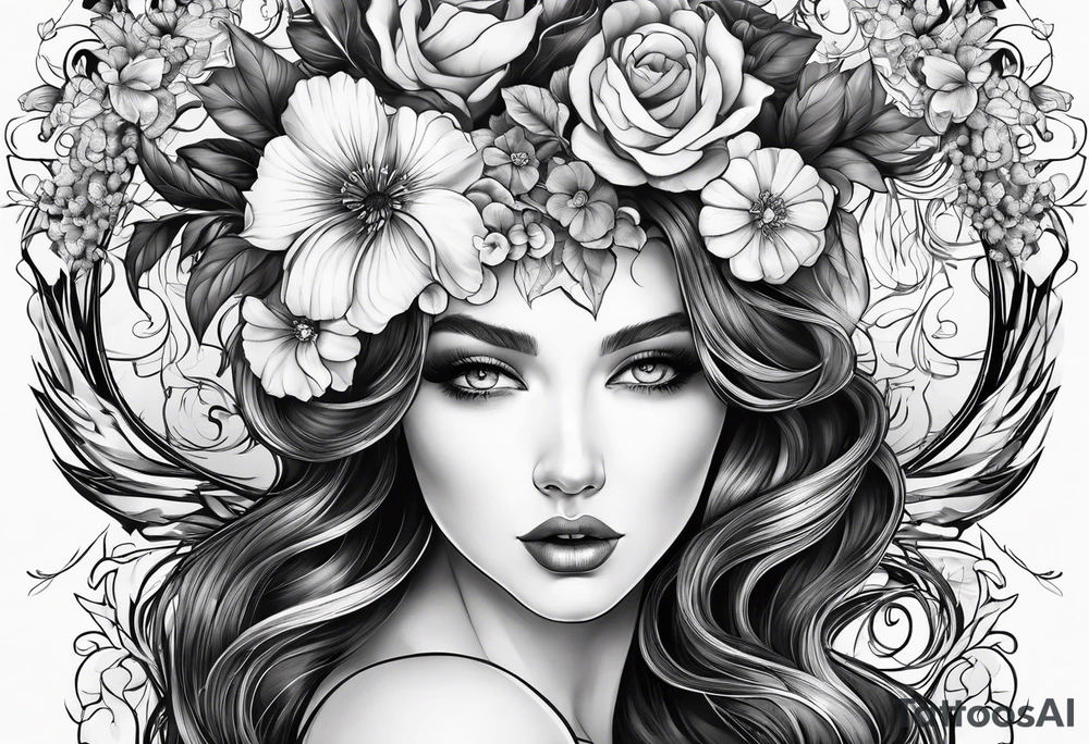Persephone, sexy, powerful, curvy tattoo idea